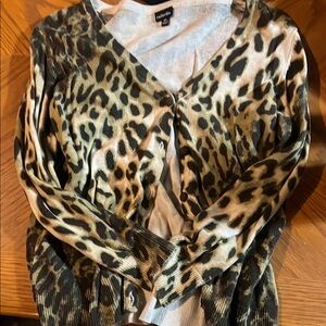 Leopard Print Cardigan Sweater